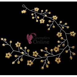 Accesoriu modern pentru decor par WED45CC Argintiu cu cristale Sampanie de 35cm